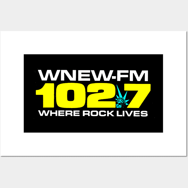 WNEW FM 102.7 Where Rock Lives Throwback Design 1990s Wall Art by AlternativeRewind